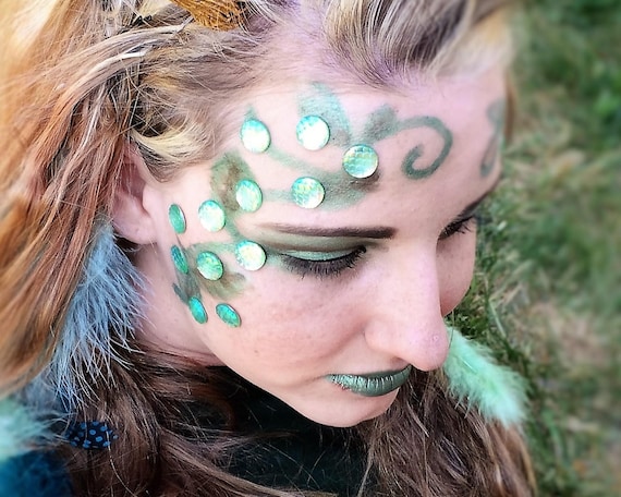 Sirène Cosplay maquillage visage Bindi adulte enfant filles enfants femmes sirène Halloween Costume accessoire Musique Festival vêtements écailles